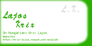 lajos krix business card